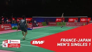 Thomas Cup | MS1 | Brice LEVERDEZ (FRA) vs Kento MOMOTA (JPN) | BWF 2018