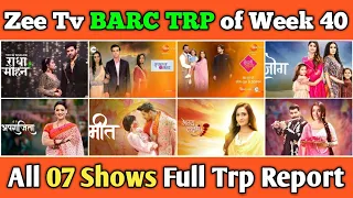 Zee Tv BARC TRP Report of Week 40 : All 07 Shows Full Trp of this Week