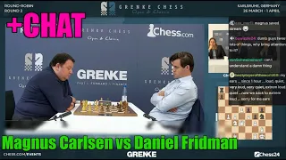 Magnus Carlsen vs Daniel Fridman #GRENKE Chess Classic 2024 Round 2