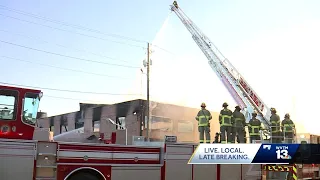 Firefighters battle large blaze at vacant building in downtown Birmingham