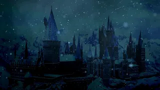 Snowstorm | Blizzard Sounds at the Hogwarts ASMR Snowfall | Howling Wind Sounds for Sleeping