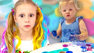 Nastya and Maggie try to be good babysitters. Story for kids