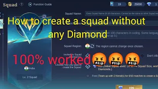 How to create free squad without any diamond in MLBB. 100% worked√