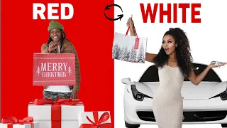 BUYING EACHOTHER GIFTS IN ONE COLOR CHALLENGE! | VLOGMAS DAY 9