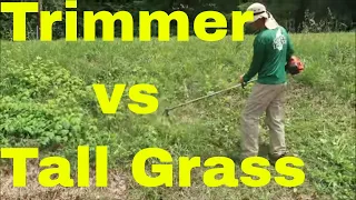 How to Cut Tall Grass with a String Trimmer aka Weedeater, Weed Wacker
