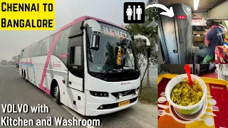 VOLVO Bus with Kitchen and Washroom | Chennai to Bangalore in Parveen VOLVO B11R | Best Service 🤩