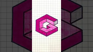 Mind-Bending Masterpiece: Unveiling 3D Optical Illusion Art on Graph Paper! ✍🏻 #shorts #shortvideo