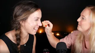 ASMR / My sister does my makeup / Casual, chatty, humorous ASMR / Whispered