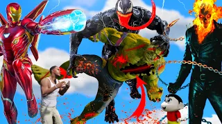 GTA 5 : Shinchan & Franklin Hulk Ironman  Fight Venom in GTA 5 ! (GTA 5 mods)