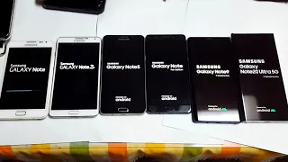 Samsung Galaxy Note Boot Comparison - Galaxy Note1,  Note3, Note5, Note7(FE), Note9, Note20 Ultra