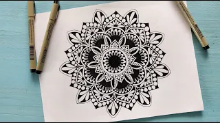 How to draw a mandala step by step || MANDALA ART for beginners || HOW TO: Make the SIMPLE MANDALA