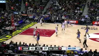 Stephen Curry Step Back Three | Warriors vs Hawks | February 22, 2016 | NBA 2015-16 Season