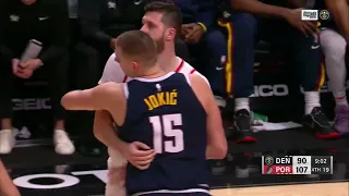 Nikola Jokic hit Jusuf Nurkic in face with bully 2 steps