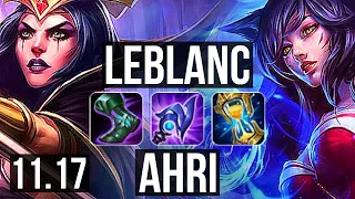 LEBLANC vs AHRI (MID) | 10/1/14, 900K mastery, 300+ games, Dominating | NA Diamond | v11.17