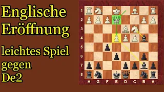 englische Eröffnung 1.c4-b6 || Weißer Aufbau mit De2