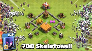 Witch Skeleton Army vs Every Town Hall! - Clash of Clans