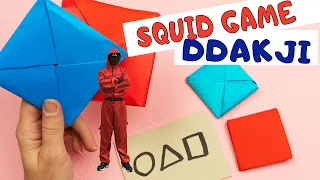 Origami Ddakji DIY как сделать конверты из игры в кальмара ттакджи 🟥🟦 Squid Game  #short