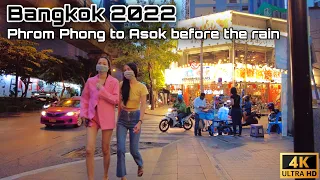 Phrom Phong to Asok - Evening walk - Sukhumvit Bangkok [ Virtual tour / 4k walk]