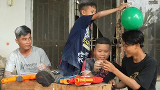 Anh Tư TV | TRÒ CHƠI BẮN BONG BÓNG CỰC VUI NHỘN | NERF GUN BATTLE