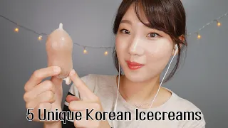 [English ASMR] Different kinds of 5 unique Korean ice creams🍦 | Eating real sound