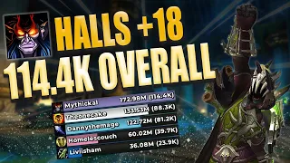 Demonology Warlock | 114.4K Overall | Halls of Infusion Mythic +18 | WoW Dragonflight 10.1