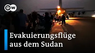 Mehr als 1.000 Menschen aus dem Sudan evakuiert | DW Nachrichten