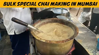 Bulk Special Chai Making in Mumbai | Mumbai Cutting Chai Recipe | Indian Street Food Pure Milk Chai