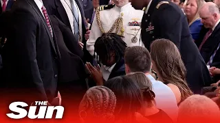 Basketball player faints at White House event to honour team