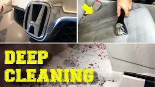 Deep Cleaning a DIRTY Honda Civic! Nasty Carpet Cleaning & Satisfying Car Detailing | Tall Guy