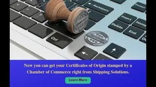 Shipping Solutions® Export Software—Upload data to create an electronic Certificate of Origin