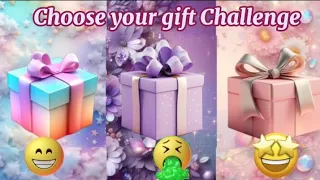 Choose your gift Challenge 💝🎁| 3 gift box challenge| Rainbow 🌈 pink purple 😊🤮😱