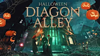 Diagon Alley's Halloween Fair 🎃✨💀 Ambience & Music | Market crowd, Ghosts, Bats, Cauldrons & More