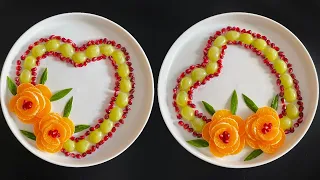 Beautiful Fruits Decoration /Gaye Holud’s Fruits Decoration  /Orange, Grapes & Pomegranate Plate Art