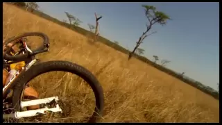Mountain Biker gets taken out by BUCK - CRAZY Footage - Only in Africa
