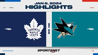 NHL Highlights | Maple Leafs vs. Sharks - January 6, 2024