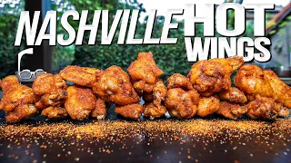NASHVILLE HOT WINGS (SMOKED THEN DEEP FRIED!) | SAM THE COOKING GUY