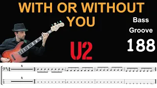 WITH OR WITHOUT YOU (U2) How to Play Bass Groove, Cover, Transcription, Score, Tab
