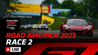 LIVE | Race 2 | Road America | Fanatec GT World Challenge America Powered by AWS 2023