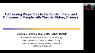 Addressing Disparities in the Burden, Care and Outcomes of People with Chronic Kidney Disease