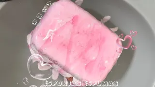 ASMR Esponjas com Sabão líquido e CIF 🤍💕🫧 Sponges and Soap liquid with CIF