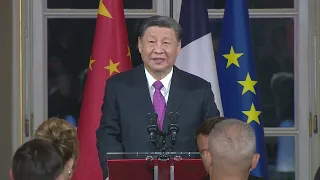 Emmanuel Macron Host State Dinner in Honor of Chinese President Xi Jinping Visiting Paris