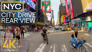 【4K】Evening Drive through New York - City Drive Video with Street Sounds - REAR VIEW