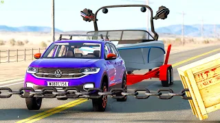 Cars vs Chain 🤣 - BeamNG Drive | CRASHdriven