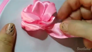 Роза из лент. Мастер-класс. DIY/Rose satin Ribbon