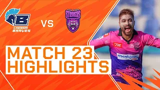 2023 Abu Dhabi T10, Match 23 Highlights: Chennai Braves vs New York Strikers | Season 7