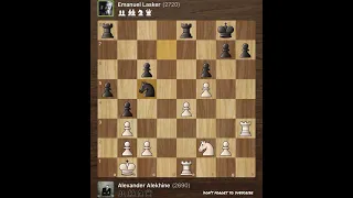 Alexander Alekhine vs Emanuel Lasker • St. Petersburg - Russia, 1914