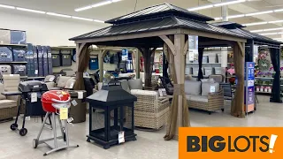 BIG LOTS GAZEBOS PERGOLAS PATIO FURNITURE SOFAS ARMCHAIRS SHOP WITH ME SHOPPING STORE WALK THROUGH