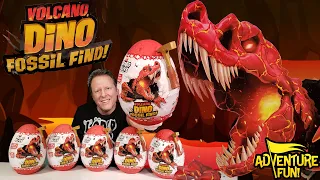 4 Robo Alive Volcano Dino Fossil Find Light Up Roar Dinosaurs With T-Rex Toy Review AdventureFun!