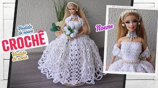 Crochet wedding/bride dress for Barbie (Portuguese/Spanish) 💐 Noeme