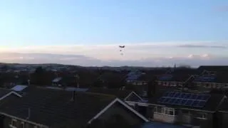 RAF Chinook flying into Newport, Isle of Wight Feb 2014